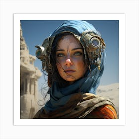 Girl In The Desert Art Print