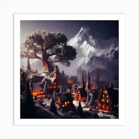 Christmas Village 2 Art Print