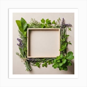 Frame With Herbs 6 Art Print