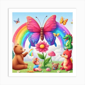 Baby mit Schmetterling Art Print