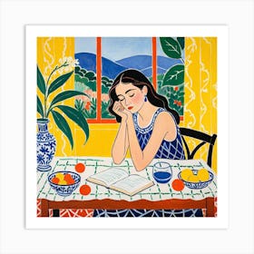 Woman Reading A Book 34 Art Print