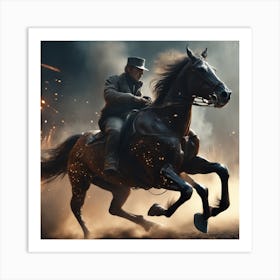 Man Riding A Horse Art Print