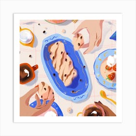 A sweet meal with friends Art Print