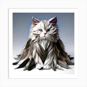 Majestic Origami Cat Art Print