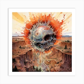 Skull In The Desert 3 Art Print