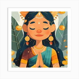 Hindu Girl With Coins Art Print