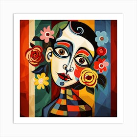 Woman With Flowers 10 Art Print