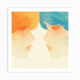 Two Women Facing Each Other Art Print