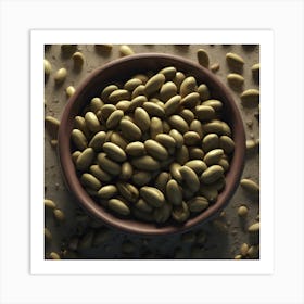 Pistachios In A Bowl Art Print