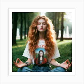 Meditating Girl shambavi mudra Art Print