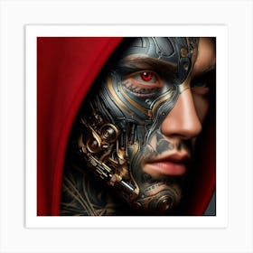 Robot Man With Tattoos Art Print