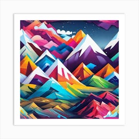 Colorful Mountains 1 Art Print