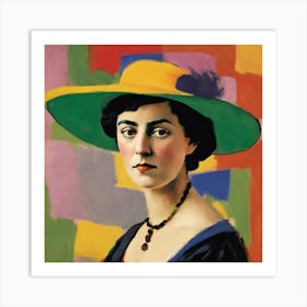 Lady In A Yellow Hat Art Print