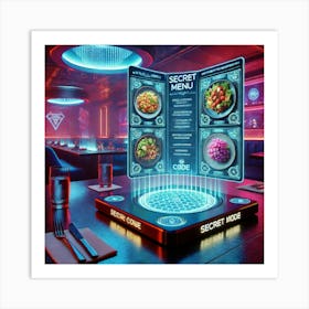 Secret Menu Futuristic Restaurant Art Print