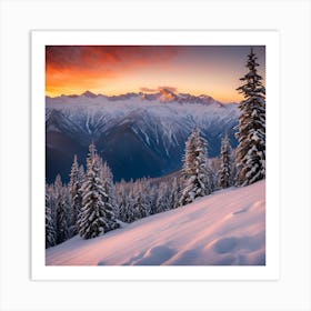 snowy cap moutian Art Print