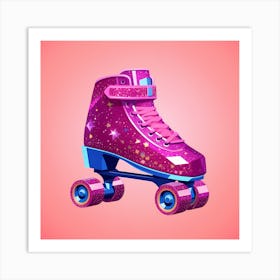 Pink Roller Skates Art Print