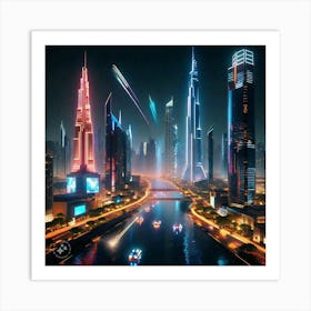 Futuristic Cityscape 1 Art Print