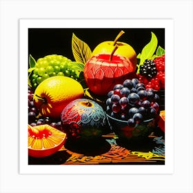 Abstract fruit Art Print