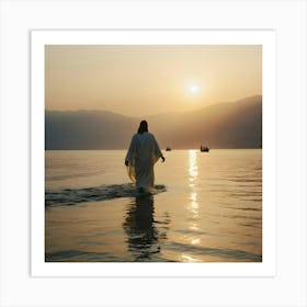 Jesus Walking In The Water 3 Art Print