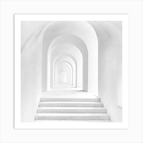White Hallway With Arches Art Print