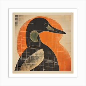 Retro Bird Lithograph Canvasback 3 Art Print