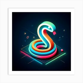 Neon Snake Art Print