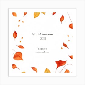 Autumn Artwork Showcasing Minimalist Design Featuring An Inventive Spread Of Leaves And Berries Sca (7) Art Print