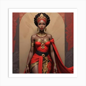 Pikaso Texttoimage Comic Style Beautiful Africanpowerful Queen Warrio (2) Art Print