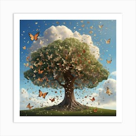 Butterfly Tree Art Print