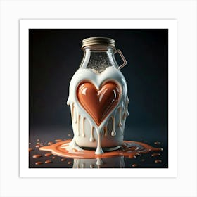 Firefly Heart Shaped Milk Bottle Dripping With Liquid Love 91435 (2) Art Print