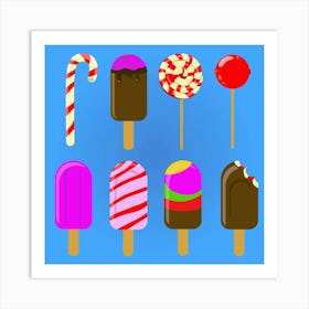 Ice Cream Pops Art Print