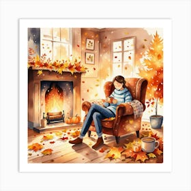 Autumn In The Living Room Art Print