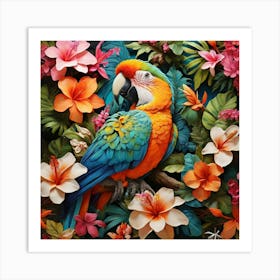 Tropical Parrot Art Print