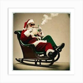 Smokin Santa Art Print