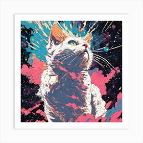 Cat In Space Art Print