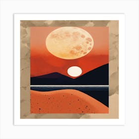 Full Moon In The Desert Art Print