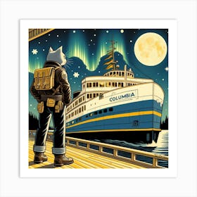 Curiosity on the Alaska Marine Highway  Art Print