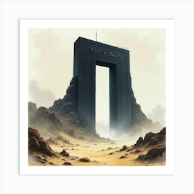 Watercolor Of The Black Gate Looming Over A Barren Wasteland 1 Art Print