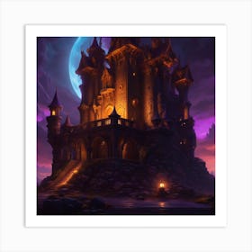 Castle In The Night Art Print