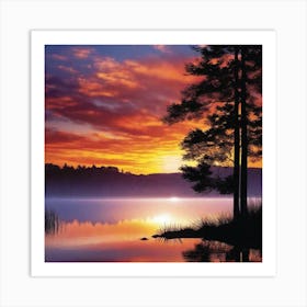 Sunset Over Lake 29 Art Print