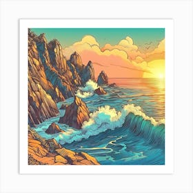 Cliffside Radiance Art Print