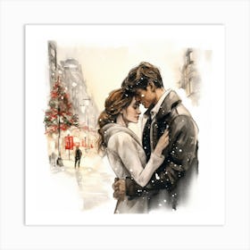 Christmas Couple Art Print