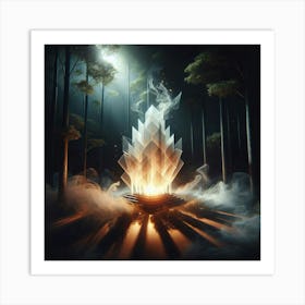 Fire In The Forest Art Print