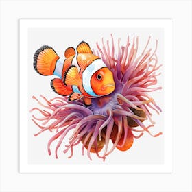 Clownfish And Anemone Art Print