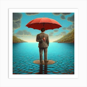 Red Umbrella Art Print