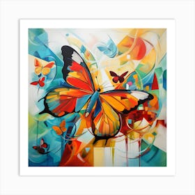 Abstract Butterfly Painting 2 Art Print