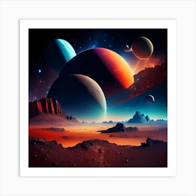 Planets In Space Art Print