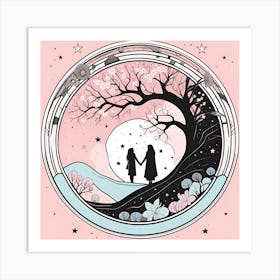 Moon And The Stars 1 Art Print