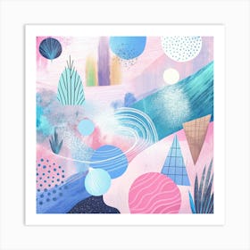 Abstract Painting in Pastel Dreams Palette Art Print