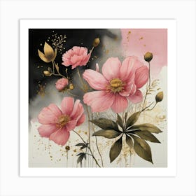 Pink Flowers 1 Art Print